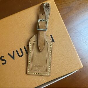 Louis Vuitton Brown Leather Luggage Tag